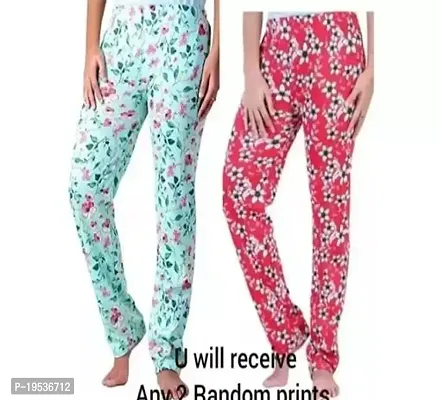 Comfortable Cotton Multicoloured Pyjamas For Women Pack Of 2-thumb0