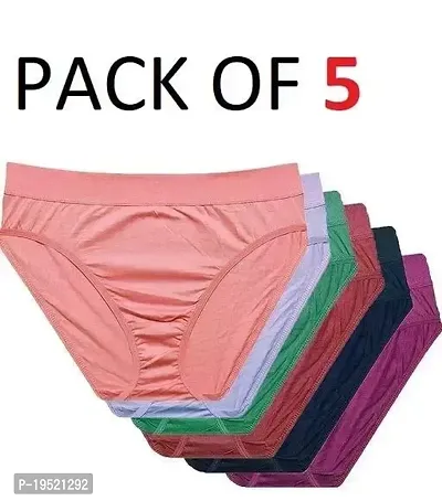 Stylish Multicoloured Cotton Briefs For Women Pack Of 5