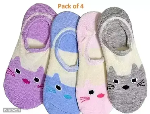 Stylish Multicoloured Cotton Blend  Socks For Kids PACK OF4