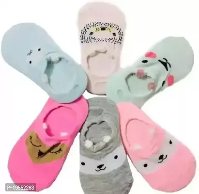 Stylish Multicoloured Cotton Blend  Socks For Kids PACK OF6