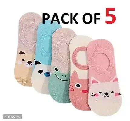 Stylish Multicoloured Cotton Blend  Socks For Kids PACK OF5