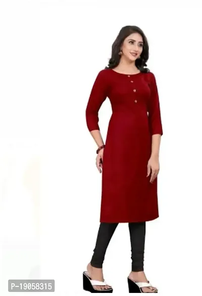 A-Line Maroon  Cotton Kurta For Women-thumb0