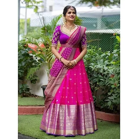 Stylish Multicoloured And Art Silk Zari Lehenga Choli Set