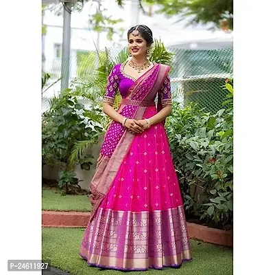 Stylish Multicoloured Silk Lehenga Choli Set For Women-thumb2