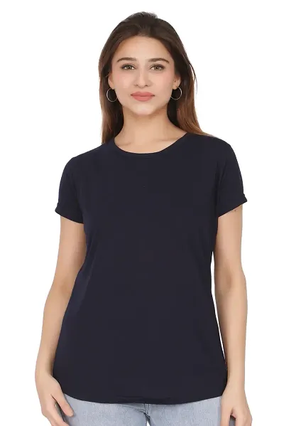 Love London Solid Round Neck Top For Woman