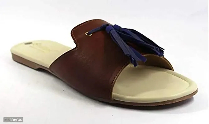 Flat Full Cover Tassel sandal-Women's-thumb0
