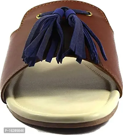 Flat Full Cover Tassel sandal-Women's-thumb3