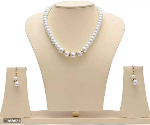 Twinkling Motimala Necklace With Earrings Jewellery Set For Women