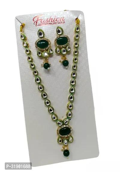 Stylish Green Alloy Jewellery Set For Women-thumb0