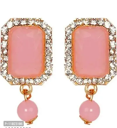 Stylish Fancy Gold Plated Alloy Crystal Earrings For Women-thumb0