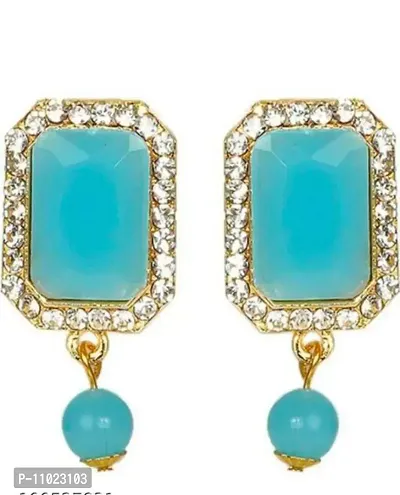 Stylish Fancy Gold Plated Alloy Crystal Earrings For Women-thumb0