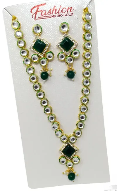 Alloy Kundan Pearl Necklace Sets