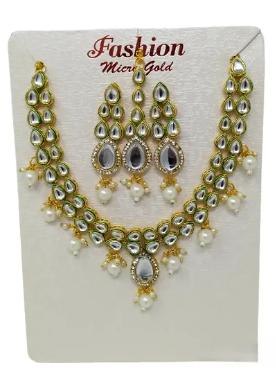 Alloy Kundan Pearl Necklace Sets