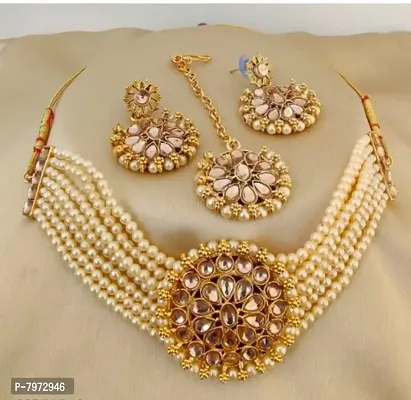 Golden Alloy Jewellery Sets For Women-thumb0