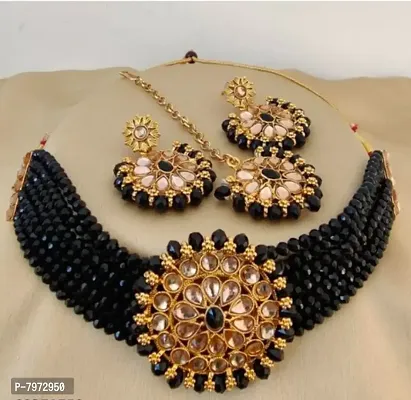 Black Alloy Jewellery Sets For Women-thumb0