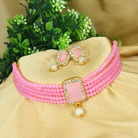 Crystal Beads Layered Choker Sets