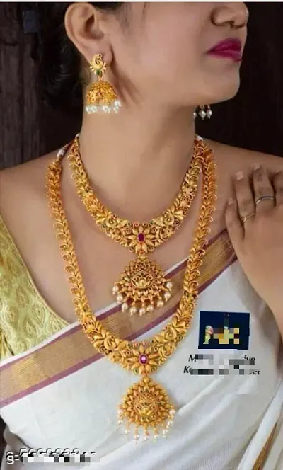 Diva Elegant Temple Jewellery Set With earrings
