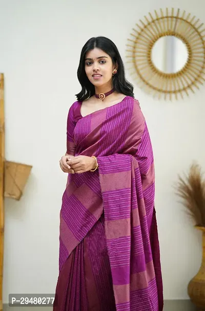 Stylish Art Silk Pink Woven Design Saree With Blouse Piece For Women-thumb4