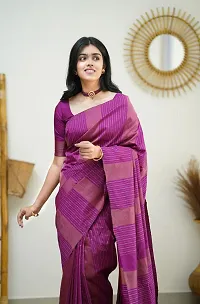 Stylish Art Silk Pink Woven Design Saree With Blouse Piece For Women-thumb2