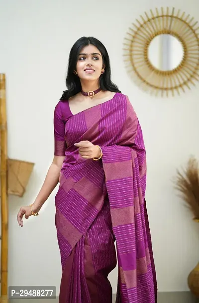 Stylish Art Silk Pink Woven Design Saree With Blouse Piece For Women-thumb3