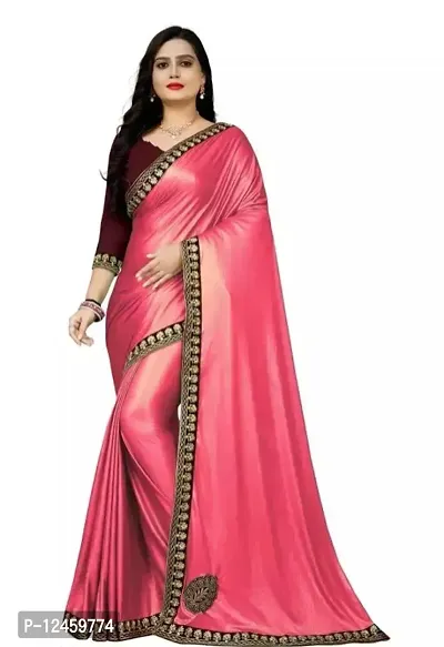 Beautiful Lycra Saree With Blouse Piece For Women