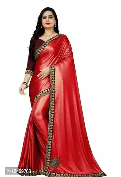 Beautiful Lycra Saree With Blouse Piece For Women-thumb0