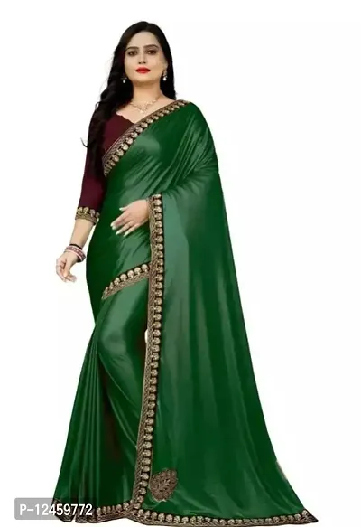 Beautiful Lycra Saree With Blouse Piece For Women-thumb0