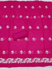 Women Dark Pink on Embroidered Salwar Suit Dress Material with Dupatta-thumb4