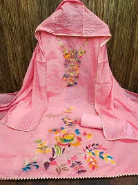 MAA CREATION Pink Banarasi Silk Embroidered Dress Material (Unstitched)-thumb1
