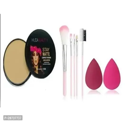 AT 80 Complete Makeup Mini Brush Kit  Sponge Puff And Foundation Waterproof