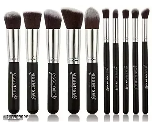 AT 80 Fiber Bristle Makeup Brushes- Black Set of 10