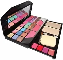 9 Color Series Makeup Kit (3 Eyeshadow 1 Powder Cake, 1 Sponge and 2 Brushes)-thumb2