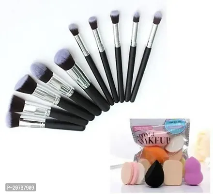 AT 80 Foundation Blending Blush Eyeliner Face Powder Brush Kit Set Pack of 10-thumb0