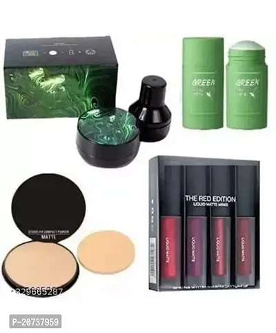 AT 80 Bb Cream AirFoundation Korean Mushroom Head Cc Cream 4 IN 1 LIPSTICK Foundation FACE MASK STICK 4 item combo