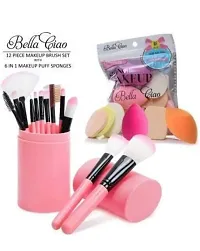 AT 80 Makeup brush set of 7 with Sponge puff blender Set of 6 (13 Items in a Set) (Pack of 13) (Pack of 7)-thumb2