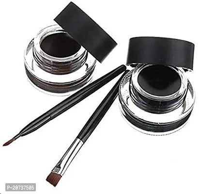 AT 80 Long Lasting Gel Eyeliner, Black and Brown | 2 in One Gel Eye Liner/Kajal Black  Brown 24 HR long lasting gel eyeliner