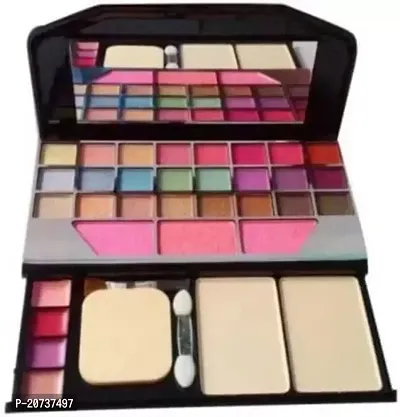 9 Color Series Makeup Kit (3 Eyeshadow 1 Powder Cake, 1 Sponge and 2 Brushes)