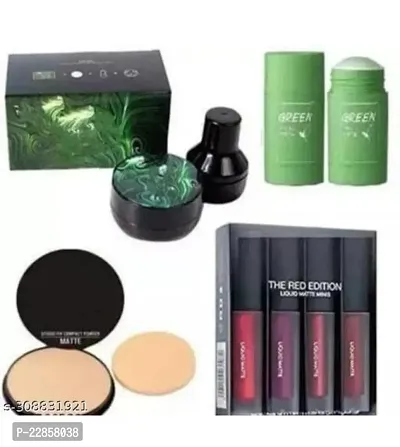 MAKEUP SUNISA  FOUNDATION GREEN STICK COMPACT 4IN1 LIPSTICK MATTE