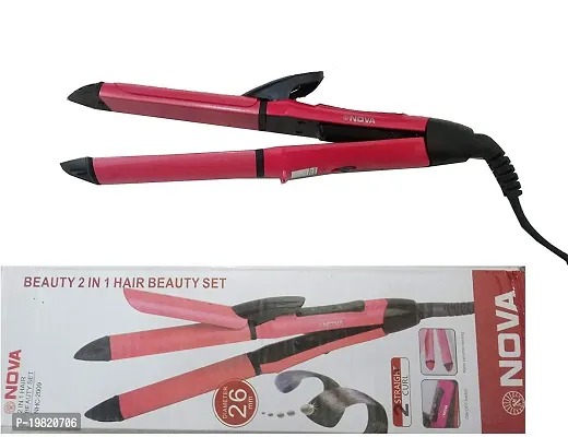 Combo Set of 2-in-1 Ceramic Plate Hair Straightener and Curler,-thumb0