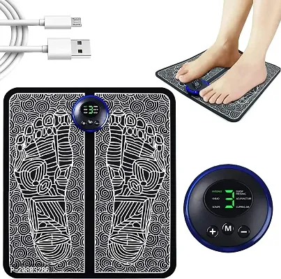 Foot Massager Pain Relief Wireless EMS Massage Mat Machine,Rechargeable Portable Folding Body Massager with 8 Mode/19 Levels for Legs,Body Foot,Neck,Arms,Hand Therapy Machine-thumb0