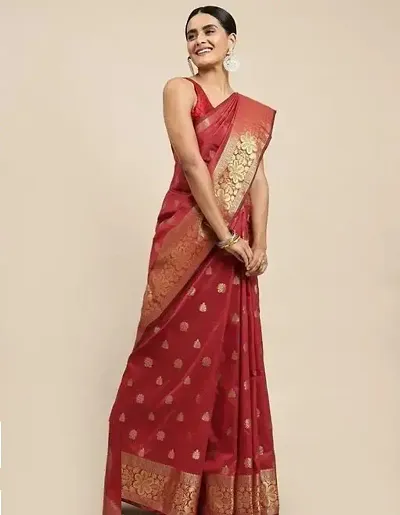 Beautiful Rich Pallu Jacquard Work Saree With Blouse Piece