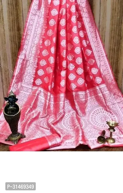 Stylish Art Silk Pink Embossed Saree with Blouse piece-thumb0