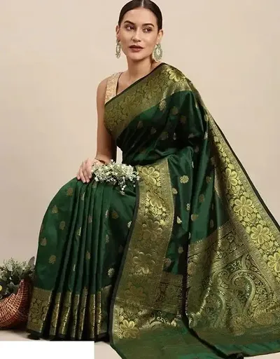 Beautiful Rich Pallu Jacquard Work Saree With Blouse Piece