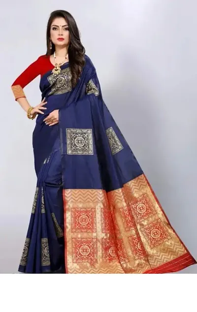 Hot Selling Art Silk Saree with Blouse piece 