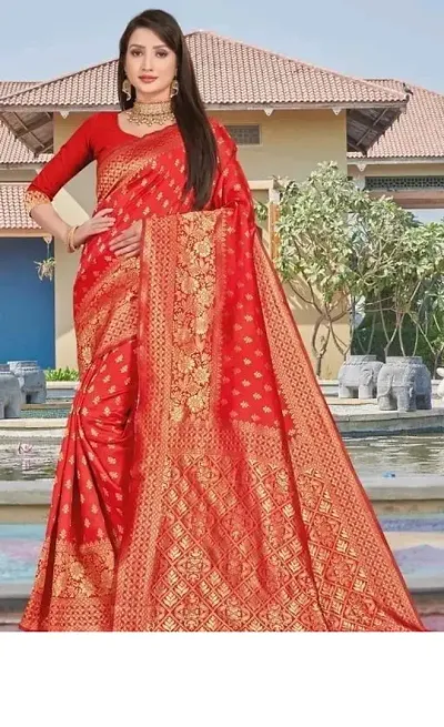 Stylish Art Silk Embossed Saree with Blouse piece