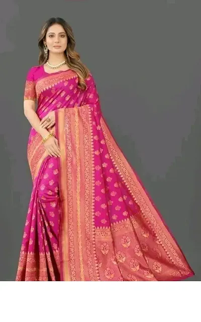 New In Art Silk Saree with Blouse piece