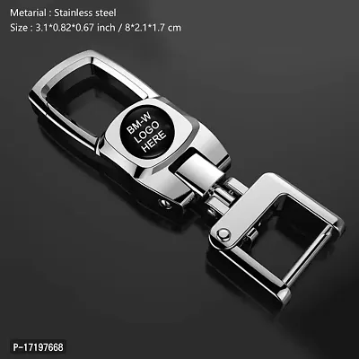 GREENWORLD Silver Color Heavy Duty KeyChain for BM.W Sutable For All BM-W Model Car (CHROME SILVER)-thumb2