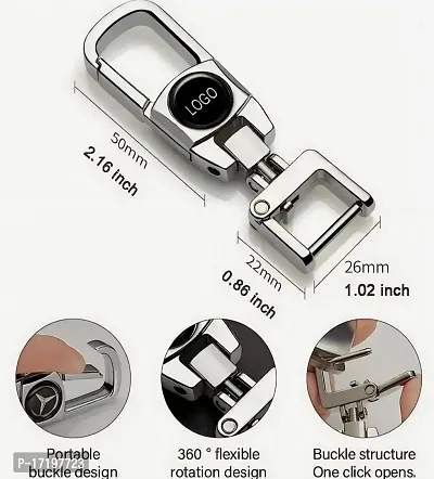 GREENWORLD Silver Color Fob Key Heavy Duty Keychain for Tata Nexon/Harrior/Punch/Tiago/Tigor/Altros/Safari/AND all Tata Model Car (CHROME SILVER)-thumb5