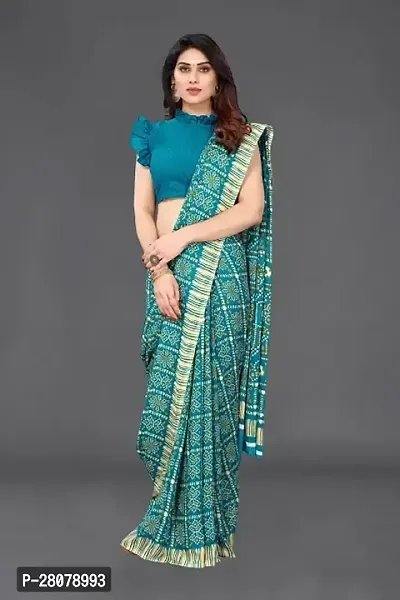 Women Georggate badhani Saree With Unstitched Blouse Piecee sky blue