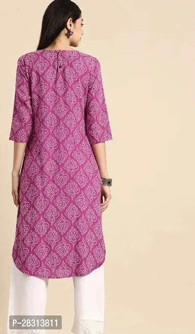 Women Rayon Printed Bandhej Kurti-thumb3